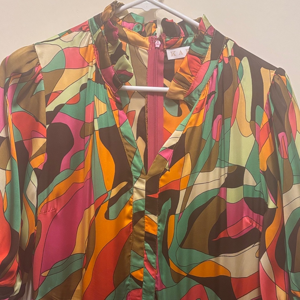 Karlie Multicolor Abstract Maxi Dress